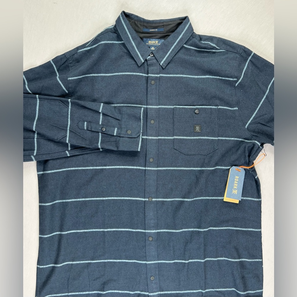 ROARK NORDSMAN LIGHT FLEECE BUTTON DOWN FLANNEL SHIRT
